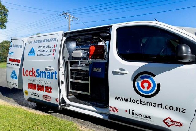 LockSmart locksmith carrying out scheduled lock and hardware maintenance at an Auckland commercial property