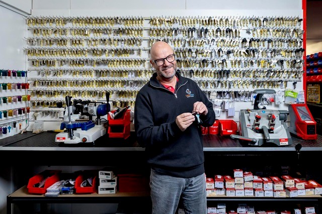 LockSmart locksmith rekeying commercial locks at an Auckland business