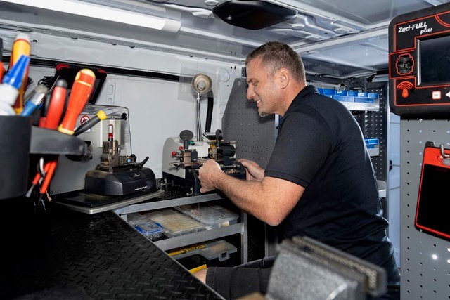LockSmart Master Locksmith installing commercial-grade locks at an Auckland business premises